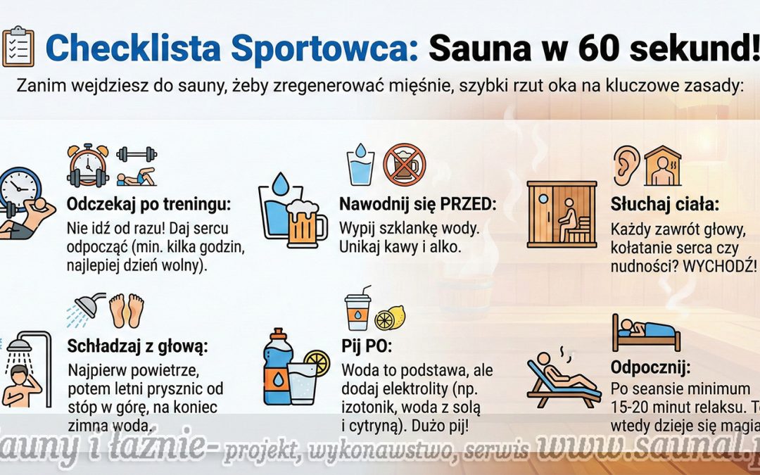 Korzystanie z sauny- checklista dla sportowca