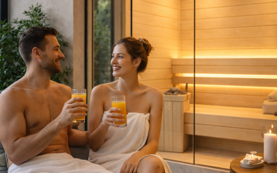 Sauna w sypialni w stylu Master Suite